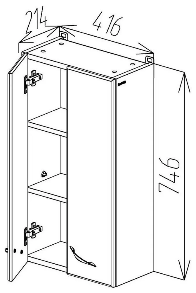 Шкаф навесной Bayro Dalas 420x750 (White) - 2