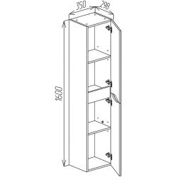 Пенал Bayro Elara 350x1600 (White) Thumb