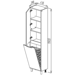 Penal Bayro Etna 41x190 Left (White) Thumb