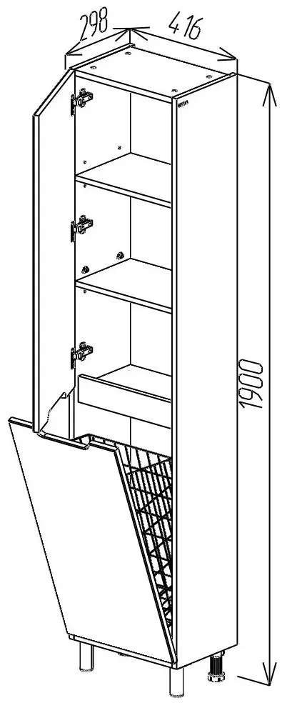 Penal Bayro Etna 41x190 Left (White)