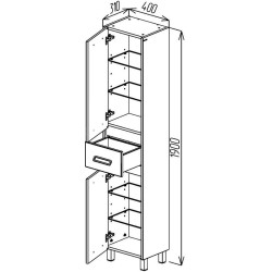 Пенал Bayro Montana 400x1900 (White) Thumb