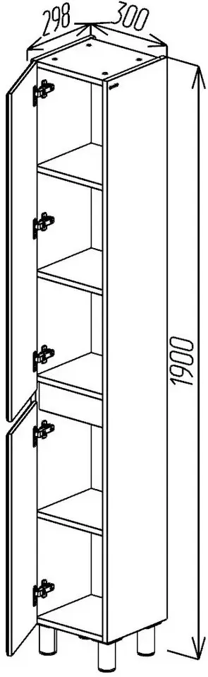 Penal Bayro Urbano Pro 300x1900 (White/Chicago Dark Concrete)