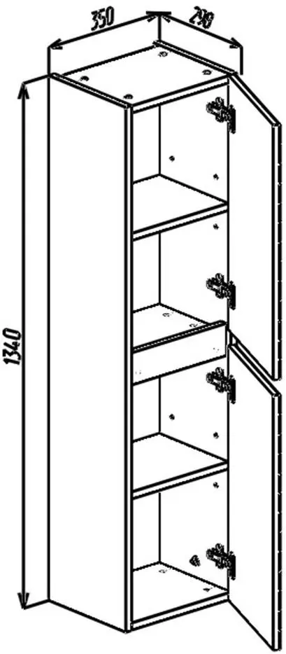 Penal suspendat Bayro Avanti 350x1350 (Light Grey/Sonoma Oak)