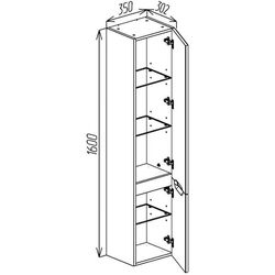 Penal suspendat Bayro Bergamo 350x1600 (Light Grey/White) Thumb