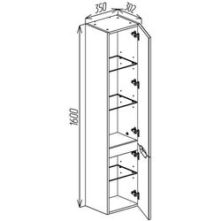 Penal suspendat Bayro Bergamo 350x1600 (White Matte) Thumb