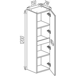 Пенал навесной Bayro Etna 350x1200 (White Matte) Thumb