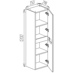 Penal suspendat Bayro Positano 350x1200 (White Matte) Thumb