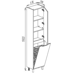 Penal cu coș Bayro Etna 416x1900 (White) Thumb