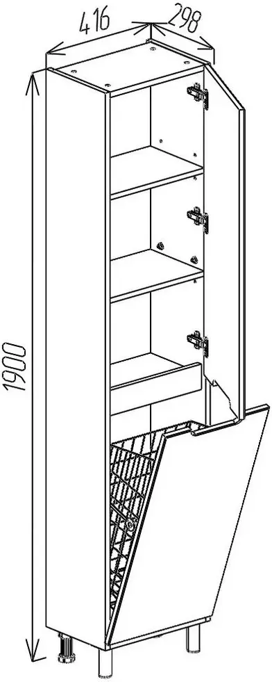 Penal cu coș Bayro Etna 416x1900 (White)