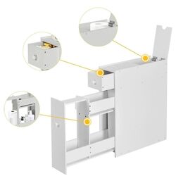 Dulap îngust Costway HW53995WH (White) Thumb