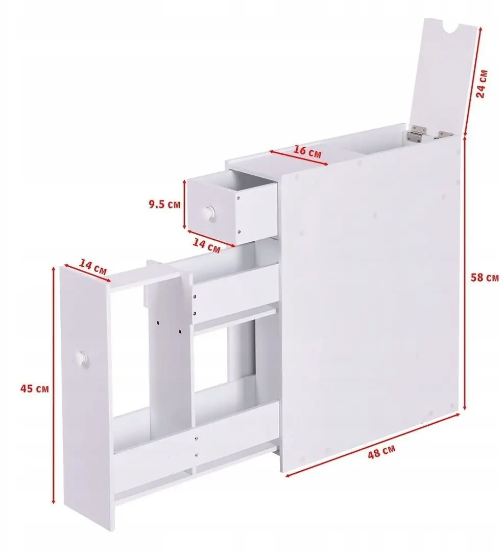 Dulap îngust Costway HW53995WH (White) - 8