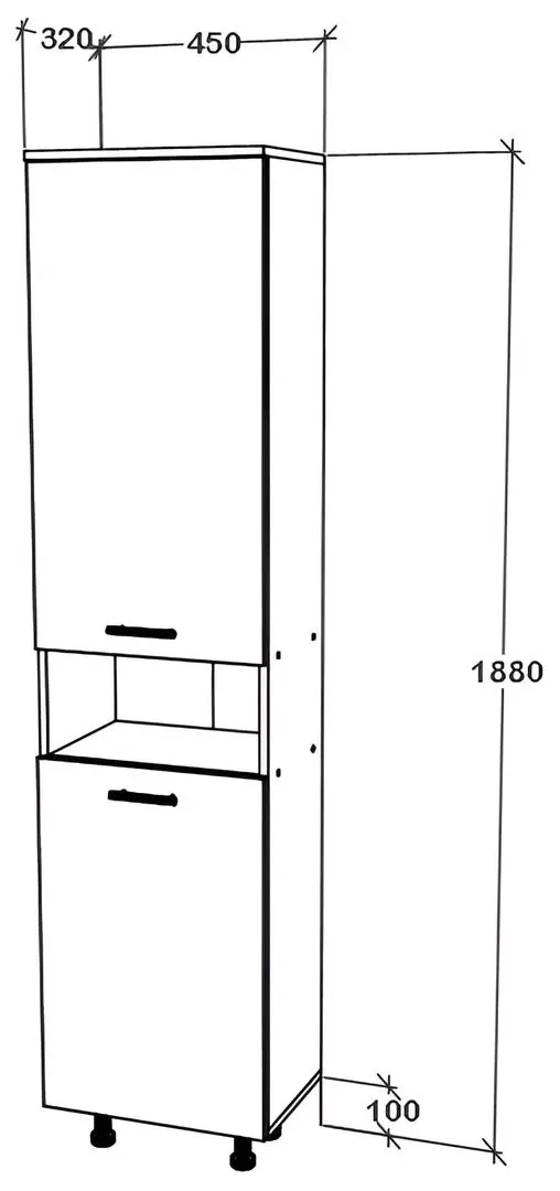 Penal Haaus Dax 2D 188x45 cm (White)