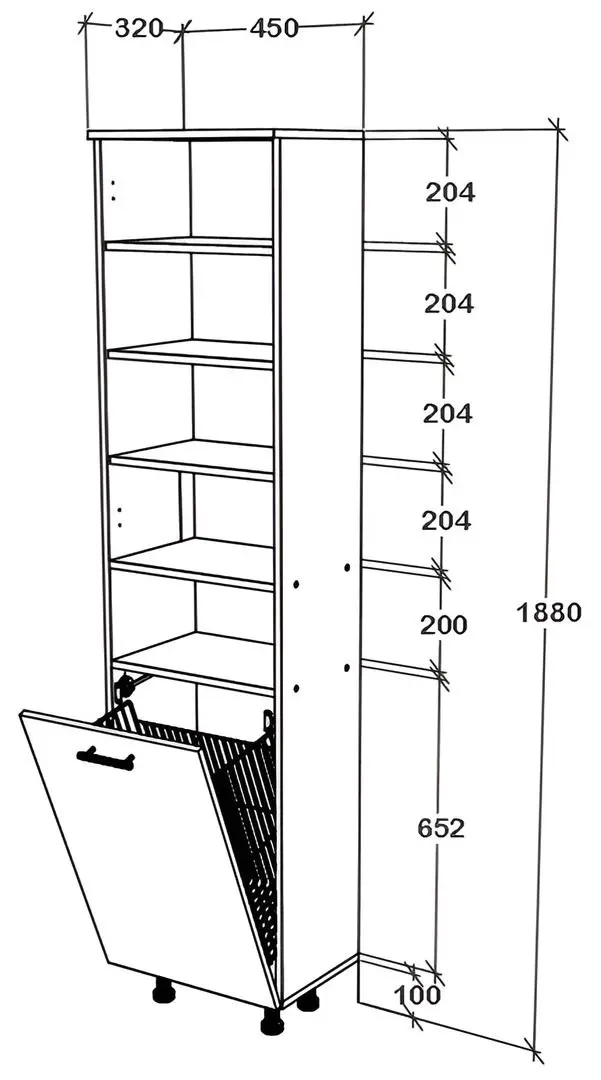 Penal Haaus Dax 2D 188x45 cm (White)