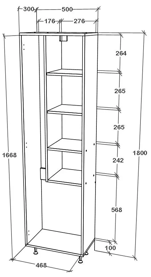 Penal Haaus Dax 3D 180x50 cm (White)