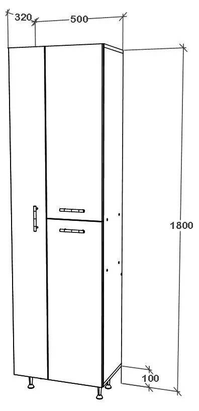 Penal Haaus Dax 3D 180x50 cm (White)