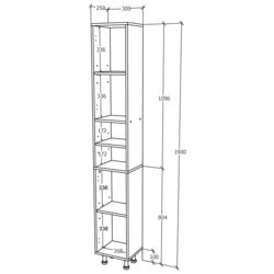 Penal Haaus Zaria 2D 190x30 cm (Grey Gloss/White) Thumb