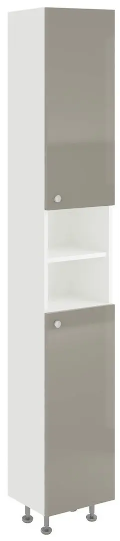 Penal Haaus Zaria 2D 190x30 cm (Grey Gloss/White)