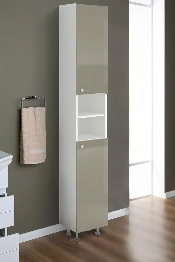 Penal Haaus Zaria 2D 190x30 cm (Grey Gloss/White)