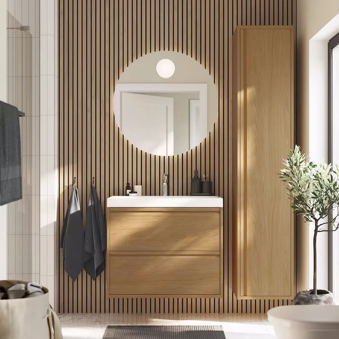 Penal Ikea Angsjon cu usi 40x35x195 (Aspect Stejar)