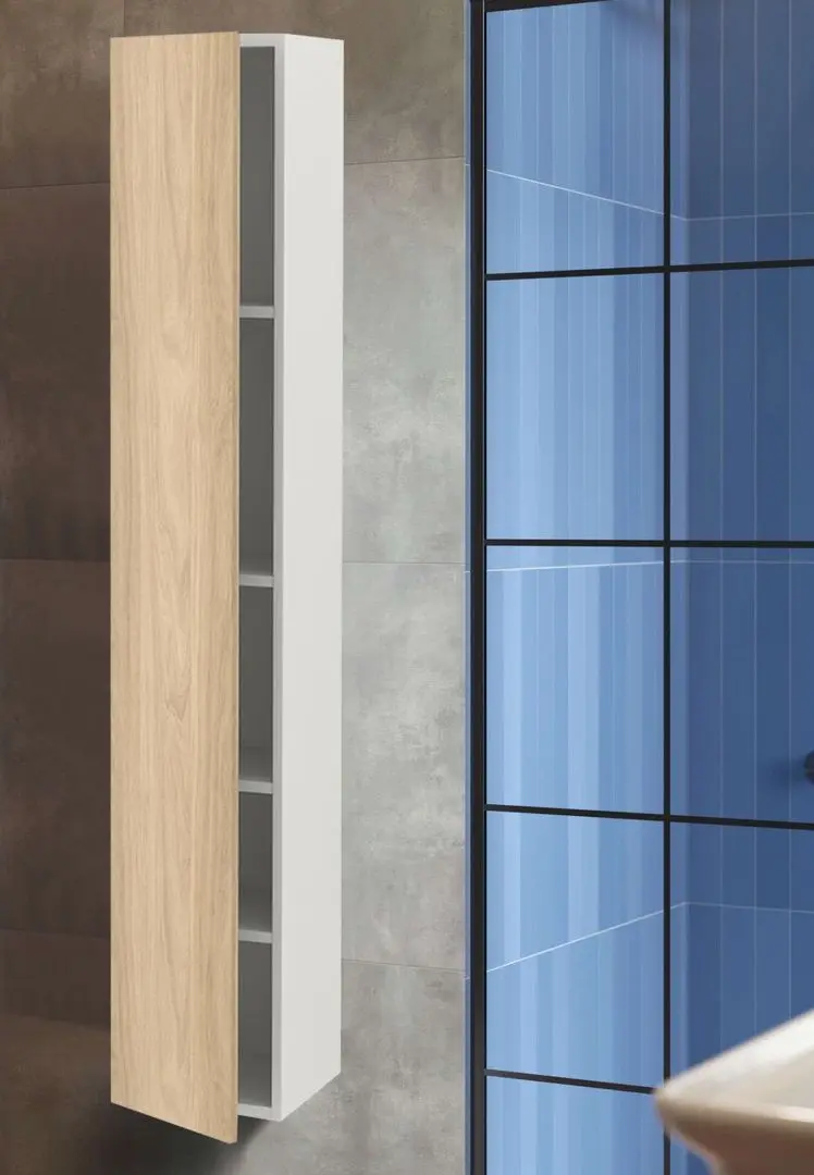 Penal Ikea Enhet 4 poliţe/uşa 30x32x180 (Alb/Aspect Stejar)