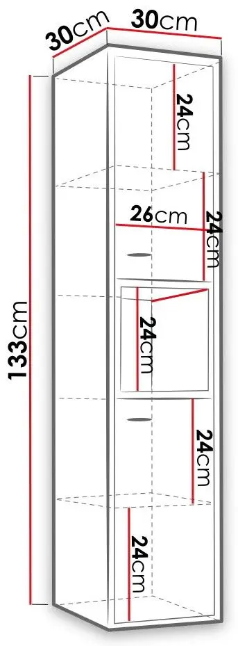 Penal Mirjan24 Olier 30x133 (White/Artisan Oak)