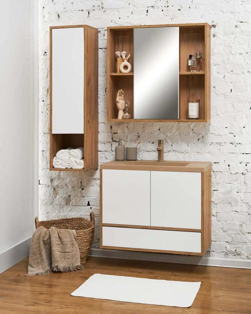 Пенал Sanelit 151 Sirius F 300x1150 (White/Wood)