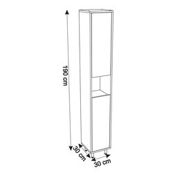 Пенал Sanelit 152 Spirit U 300x1900 (Graphite/Wood) Thumb