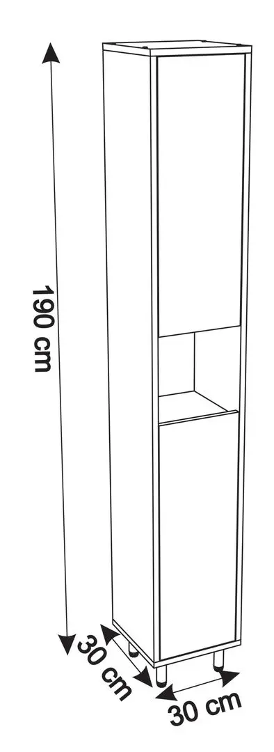Пенал Sanelit 152 Spirit U 300x1900 (Graphite/Wood)