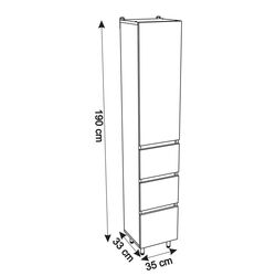 Penal Sanelit 155 Eclipse F 350x1900 (White/Black) Thumb