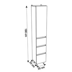 Penal Sanelit 155 Nero F 350x1900 (Black/Gray) Thumb