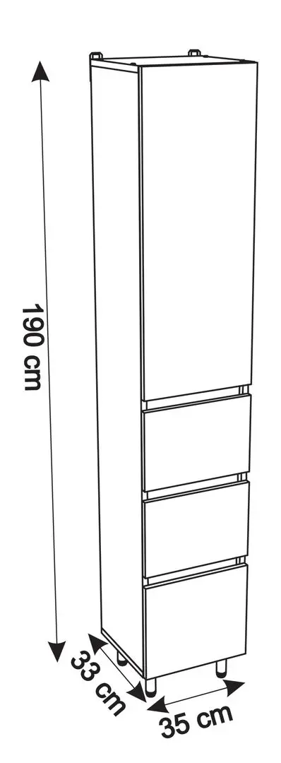 Penal Sanelit 155 Nero F 350x1900 (Black/Gray)