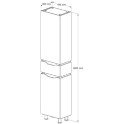 Пенал Supraten Dofine 44.5x200 L (Beige) Thumb
