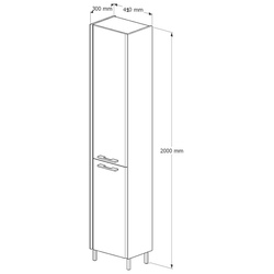 Penal Supraten Paris 41x200 L (White) Thumb