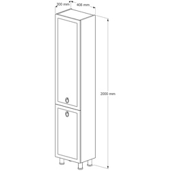 Penal Supraten Tuluza 40.8x200 L (White) Thumb