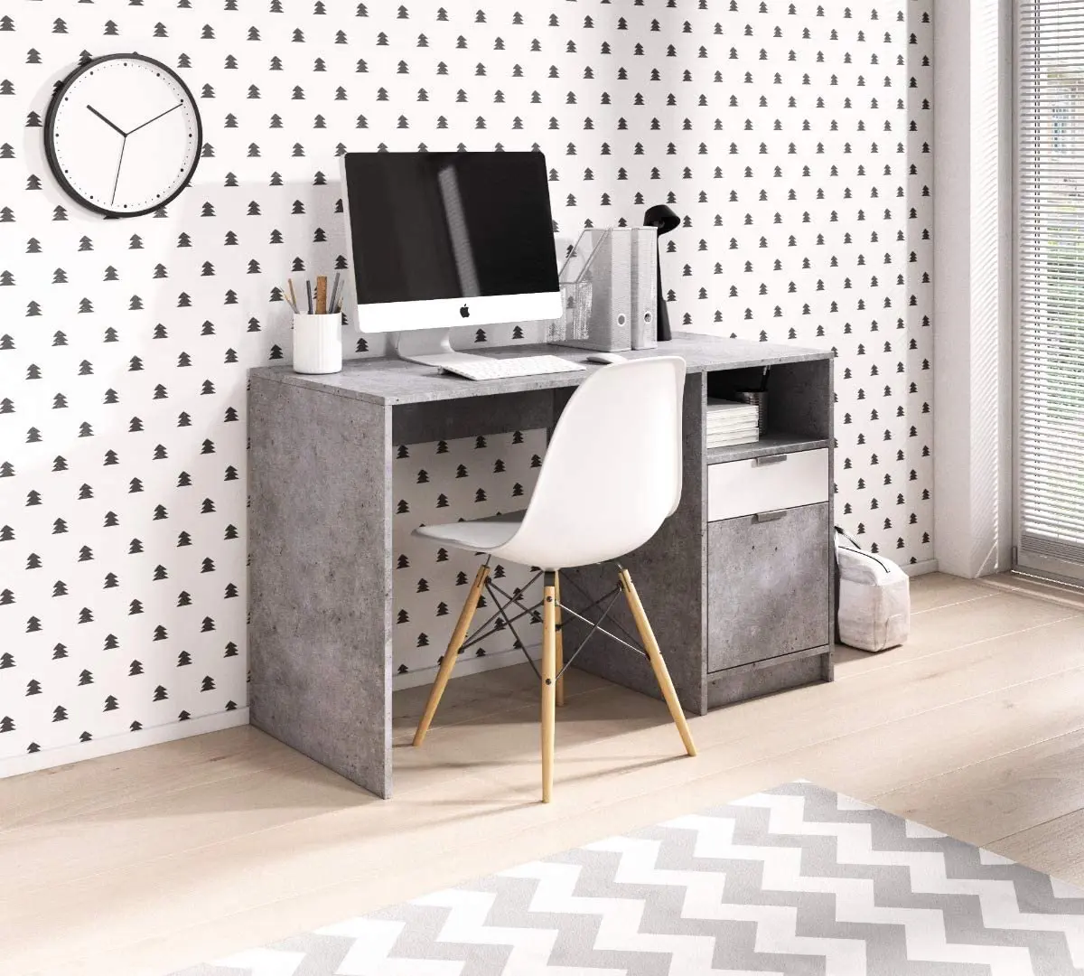 Masa de birou Yasen Karla KL1 (Woodcon/White)