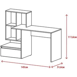 Masa de birou Yasen Paco PC2 (Old Style Light/Matera) Thumb