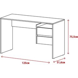 Masa de birou Yasen Paco PC3 (Woodcon Oak/White) Thumb