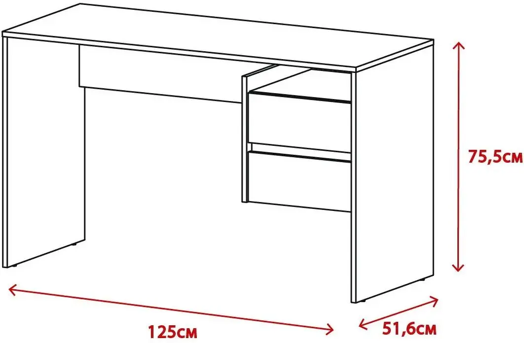 Masa de birou Yasen Paco PC3 (Woodcon Oak/White)