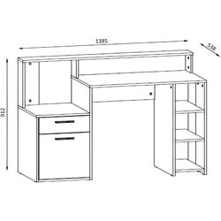 Masa de birou Yasen Paco PC5 (Old Style Dark/Matera) Thumb
