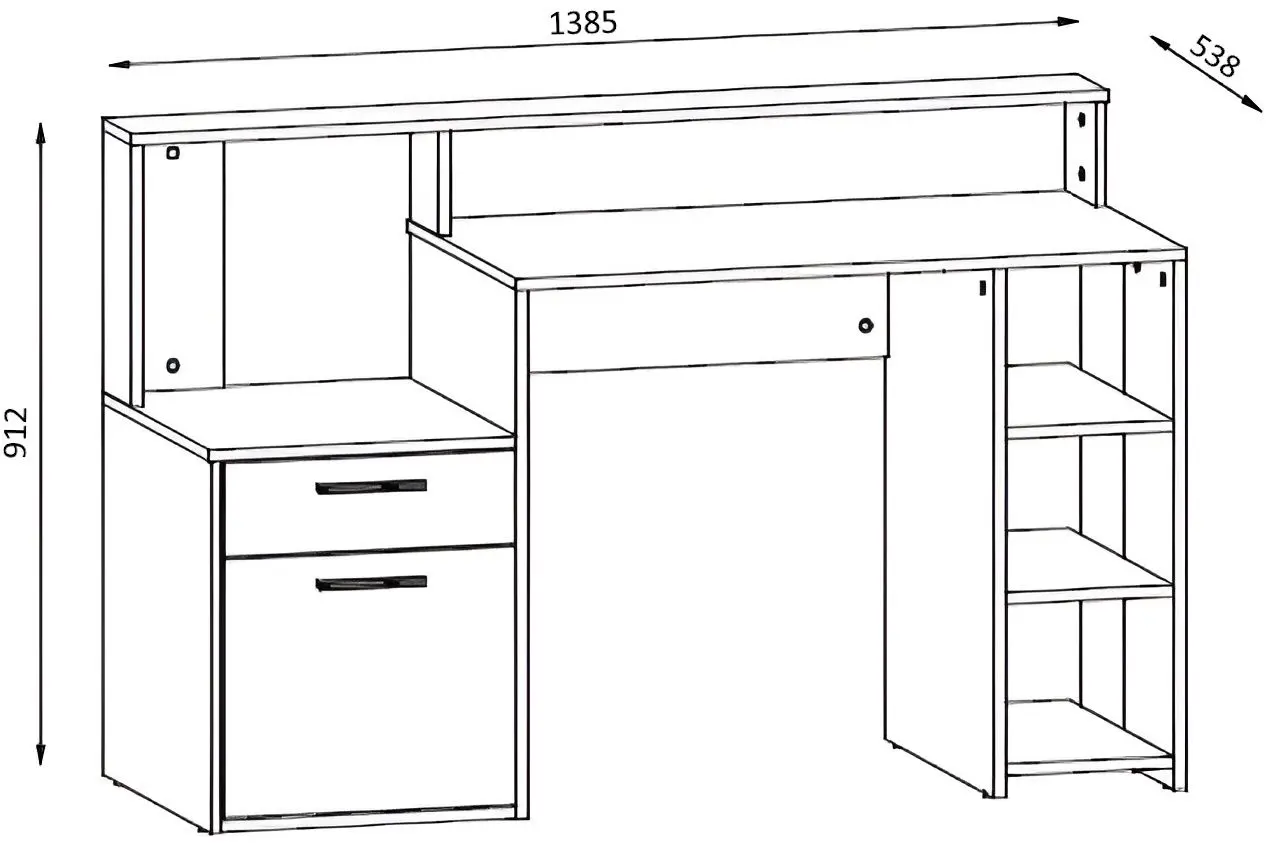 Masa de birou Yasen Paco PC5 (Old Style Dark/Matera)