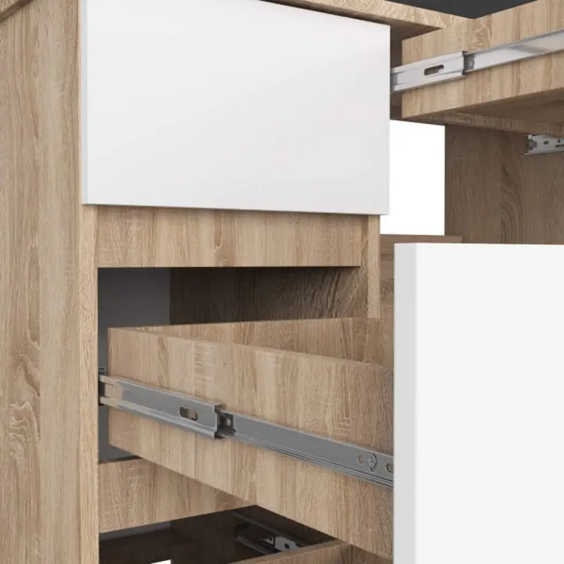 Письменный стол Akord A-7 90cm Left (Sonoma Oak/White)