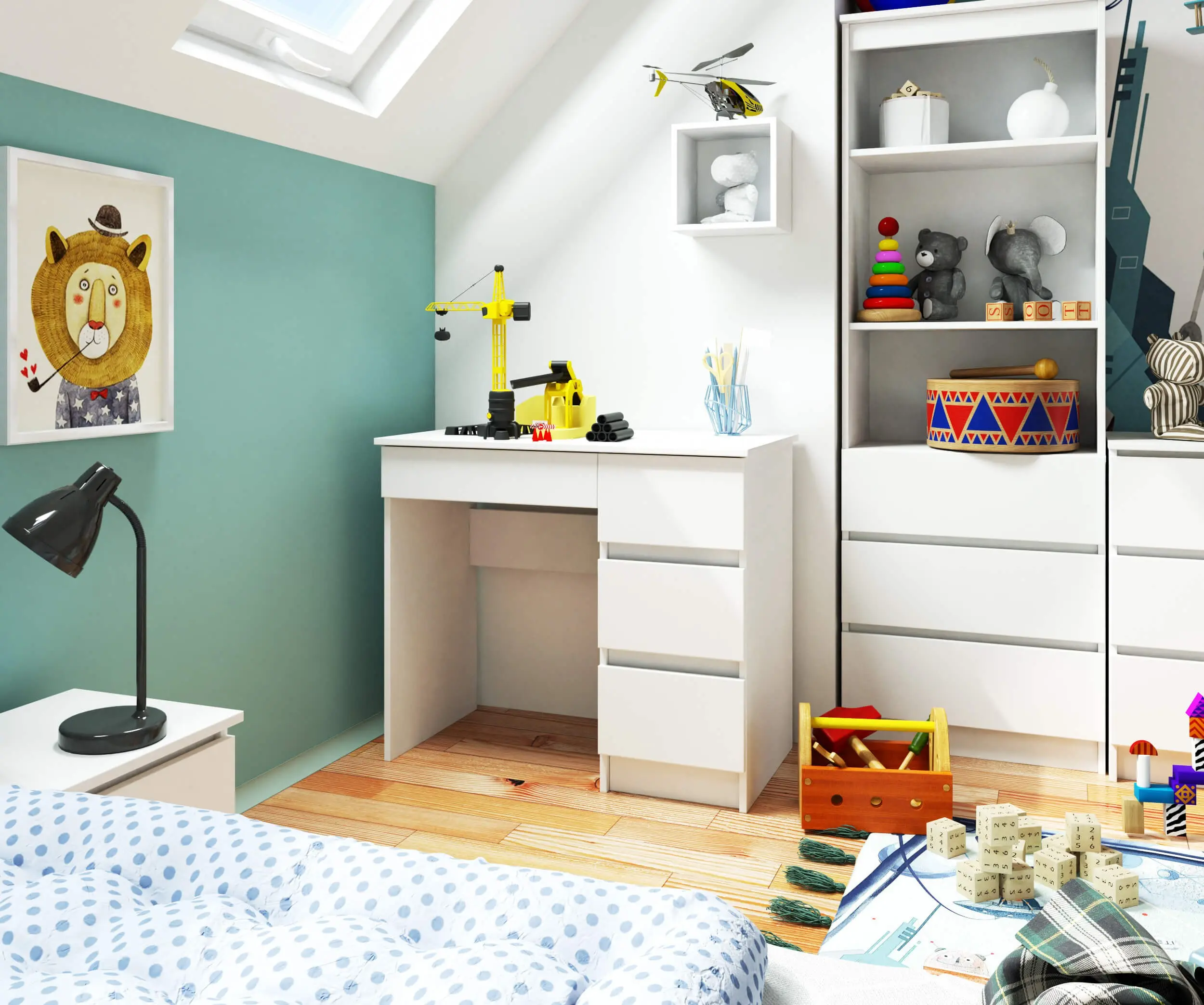 Письменный стол Akord A-7 90cm Right (White)