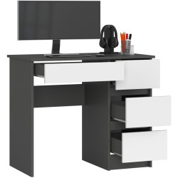 Masa de birou Akord A-7 90cm Right (Graphite Grey/White) Thumb