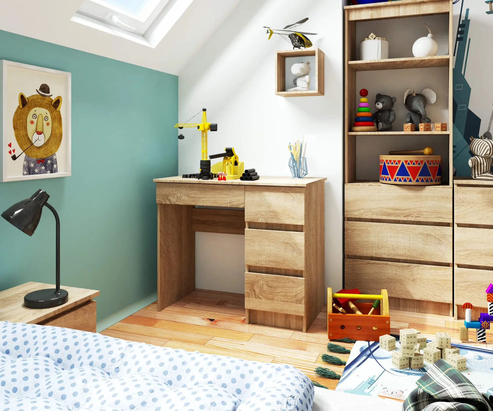 Masa de birou Akord A-7 90cm Right (Sonoma Oak)