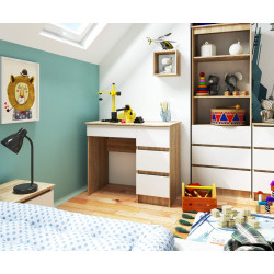 Masa de birou Akord A-7 90cm Right (Sonoma Oak/White) Thumb