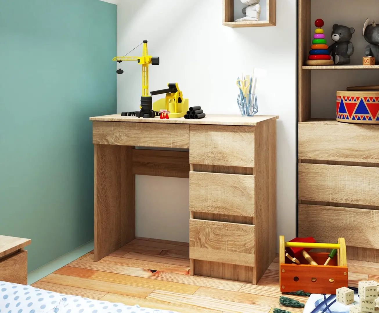 Masa de birou Akord A-7 90cm Right (Sonoma Oak)