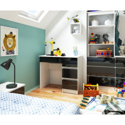 Письменный стол Akord A-7 90см Right (White/Black Gloss) Thumb