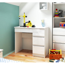 Masa de birou Akord A-7 90cm Right (White/Glossy White)