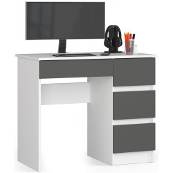 Masa de birou Akord A-7 90cm Right (White/Graphite Grey) Thumb