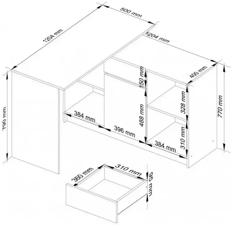 Masa de birou Akord B-17 (Sonoma Oak/White)
